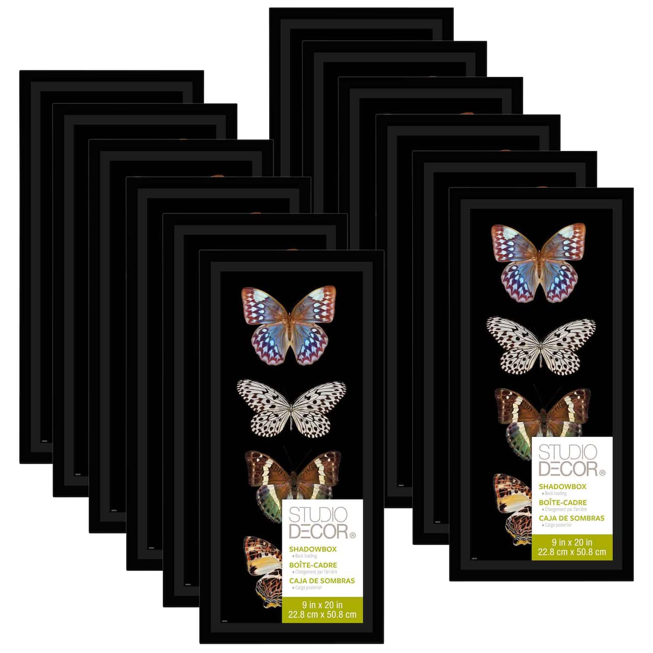 12 Pack: Black Panel 9" x 20" Shadow Box by Studio Décor®